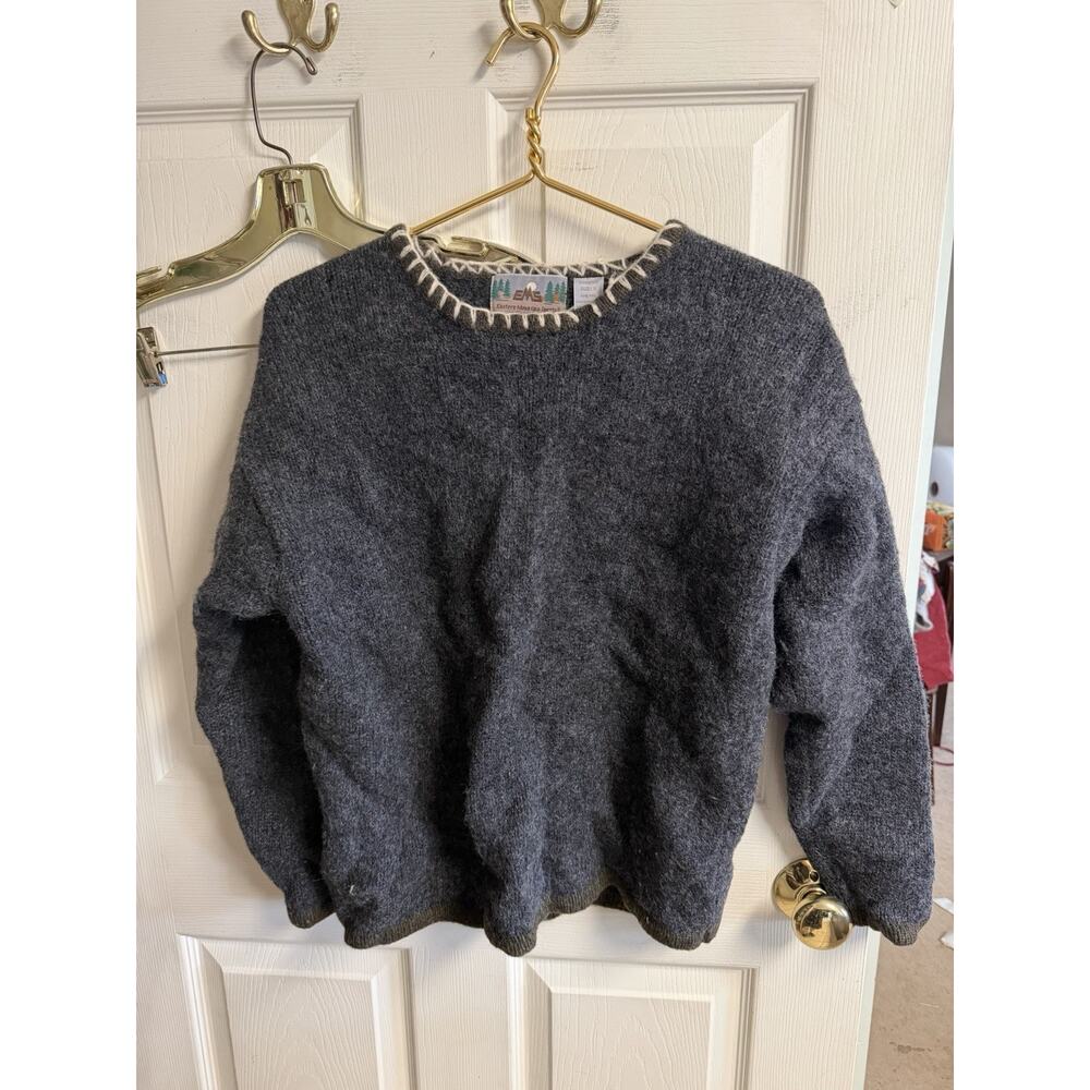 Vnt Eastern Mountain Sports Sweater EMS Small 38w Wool Gray Pullover 90s
